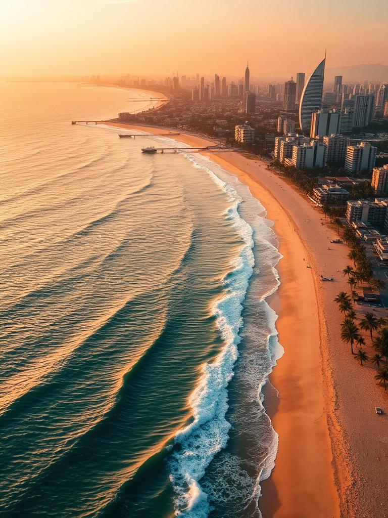 Pakistani coastline at golden hour